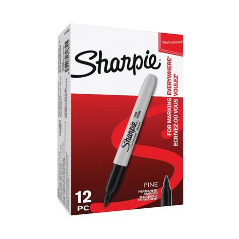 Sharpie Black Fine Everyday Permanent Markers Pack Of 12 S0810930