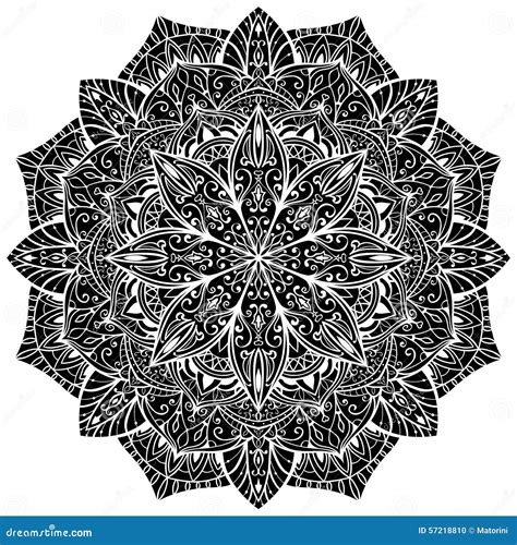 Svart Orientalisk Mandala Vektor Illustrationer Illustration Av