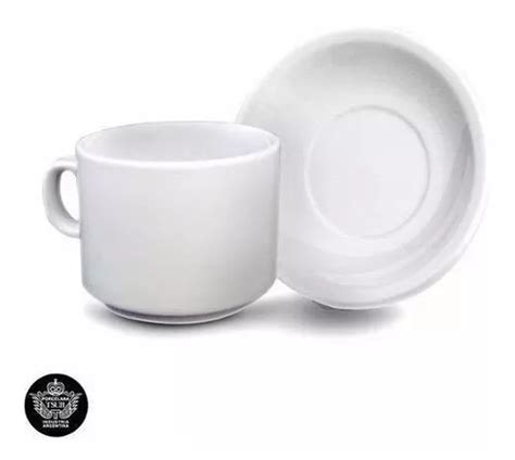 Set 6 Taza Desayuno Con Plato Porcelana Con Sello Tsuji En Venta En