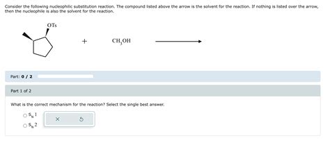 Solved Consider The Following Nucleophilic Substitution Chegg