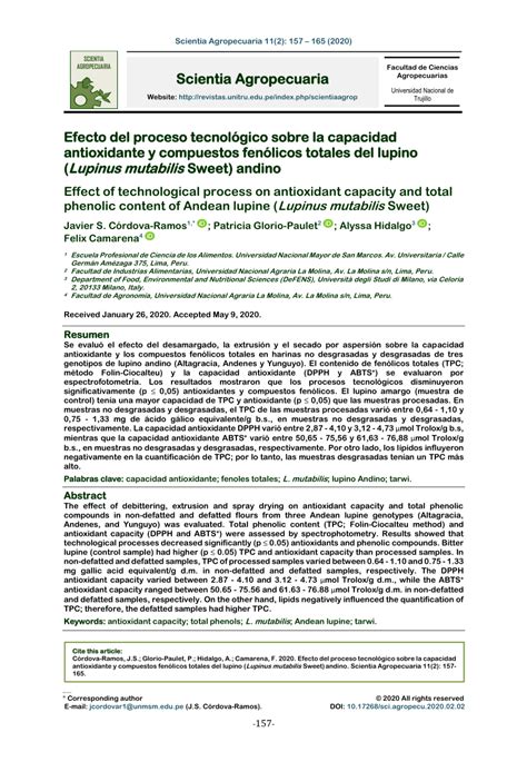 PDF Effect Of Technological Process On Antioxidant Capacity And Total