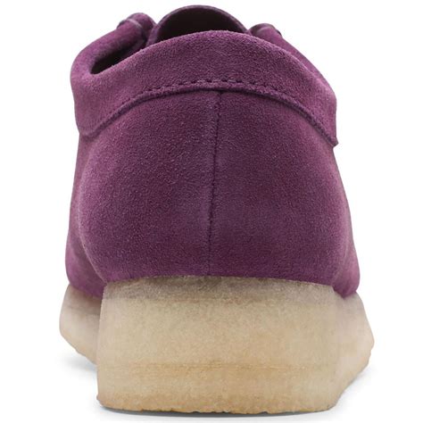 Clarks Wallabee Womens Suede Shoes In Deep Purple