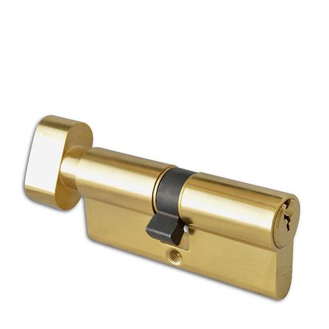 Polished Brass 70mm 6 Pin Euro Double Key And Turn Cylinder 35 T35