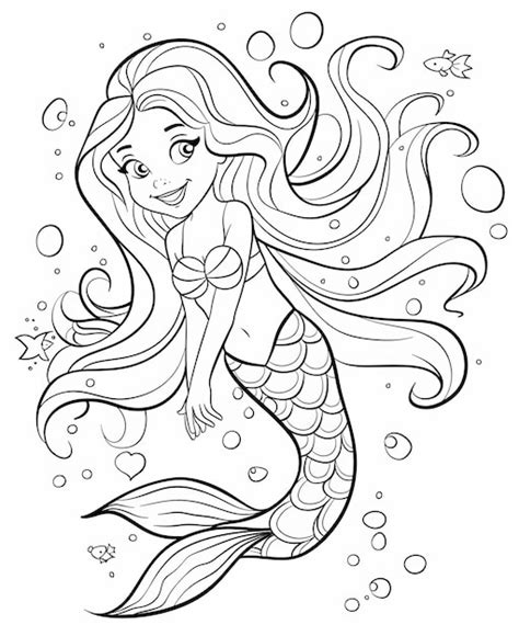 Bella Sirena Ilustración Vectorial Dibujada A Mano Para El Libro De Colorear Foto Premium