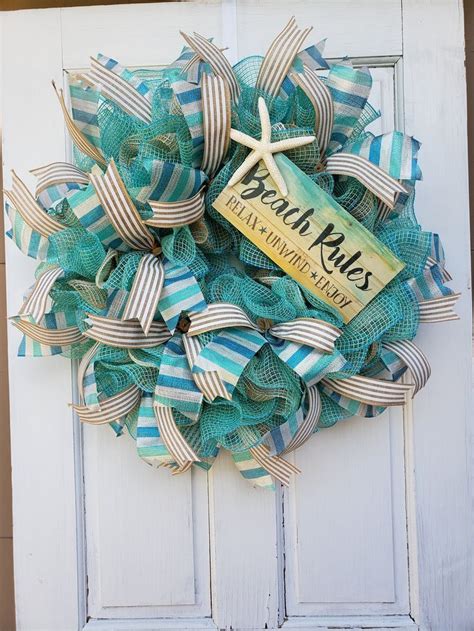 Beach Wreath Nautical Wreath Summer Wreath For Your Door Etsy