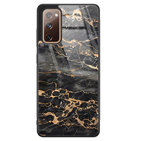 Samsung Galaxy S20 FE Glazen Hardcase Marmer Grijs Brons Casimoda Nl