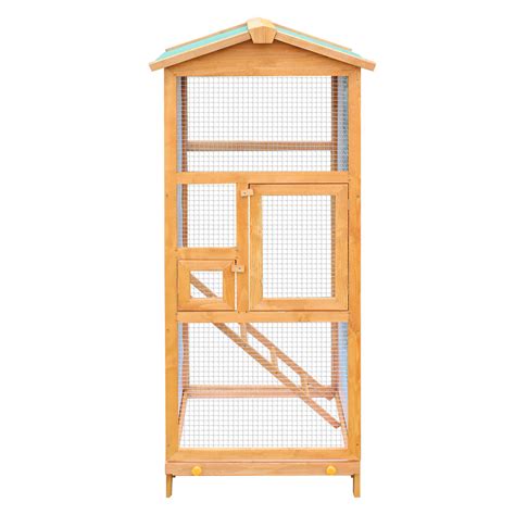 Large Outdoor Wooden Parakeet Parrot Bird Cage Zincera