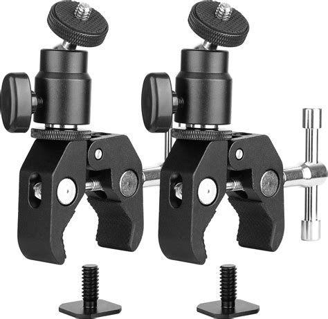 Pack Chromlives Camera Clamp Mount Ball Head Monitor Clamp Super