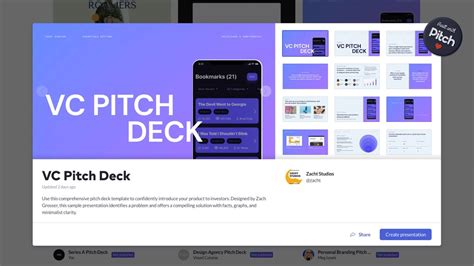 Vc Pitch Deck Template Now Available In Pitch S Creator Gallery Youtube