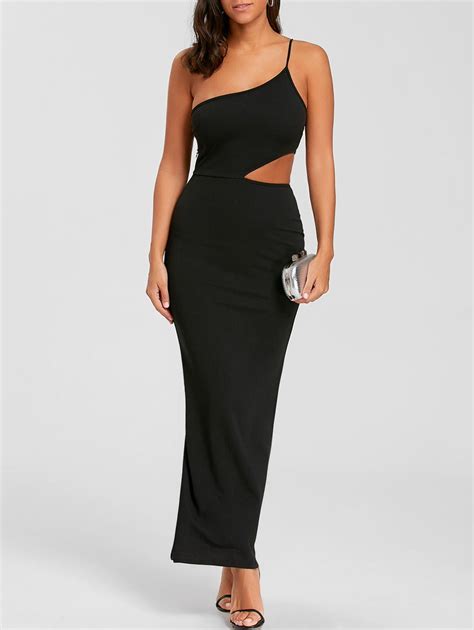 32 Off Cut Out One Shoulder Maxi Dress Rosegal