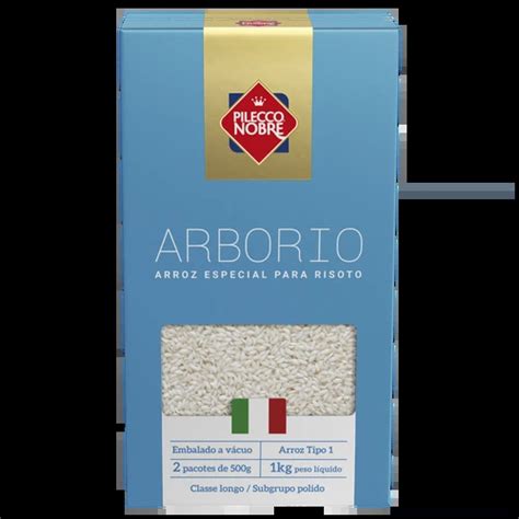 Arroz Arbório Tipo 1 Pilecco Nobre Caixa 1kg 2 Unidades Panelão