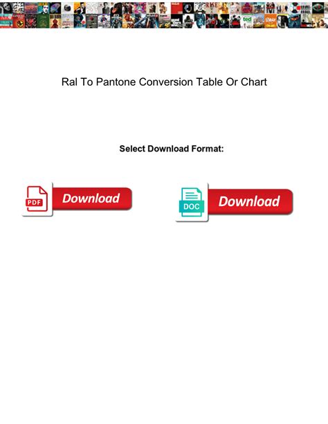 Ral To Pantone Conversion Table Or Chart Docslib