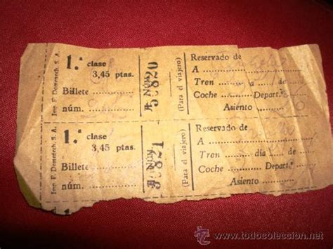 Antiguo Billete De Tren Con Sello Clase Comprar Billetes De