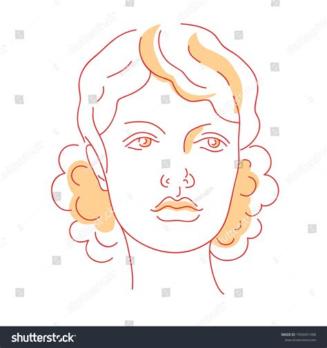 Beautiful Woman Curly Hair Isolated Vector Stock Vector Royalty Free 1950451588 Shutterstock