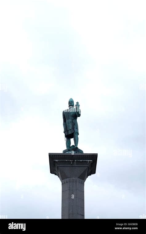 Norway Trondheim Olav Tryggvason Monument Stock Photo Alamy