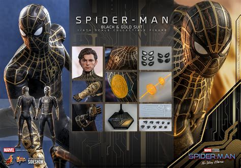First Look At Hot Toys Spider Man No Way Homes Black And Gold Suit