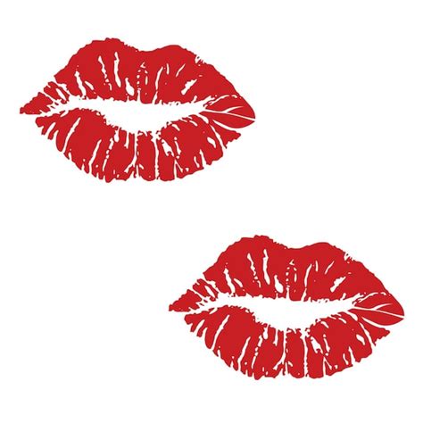 Set of 2 X Red Lips TEMPORARY TATTOO Love Kiss Mark Valentines - Etsy