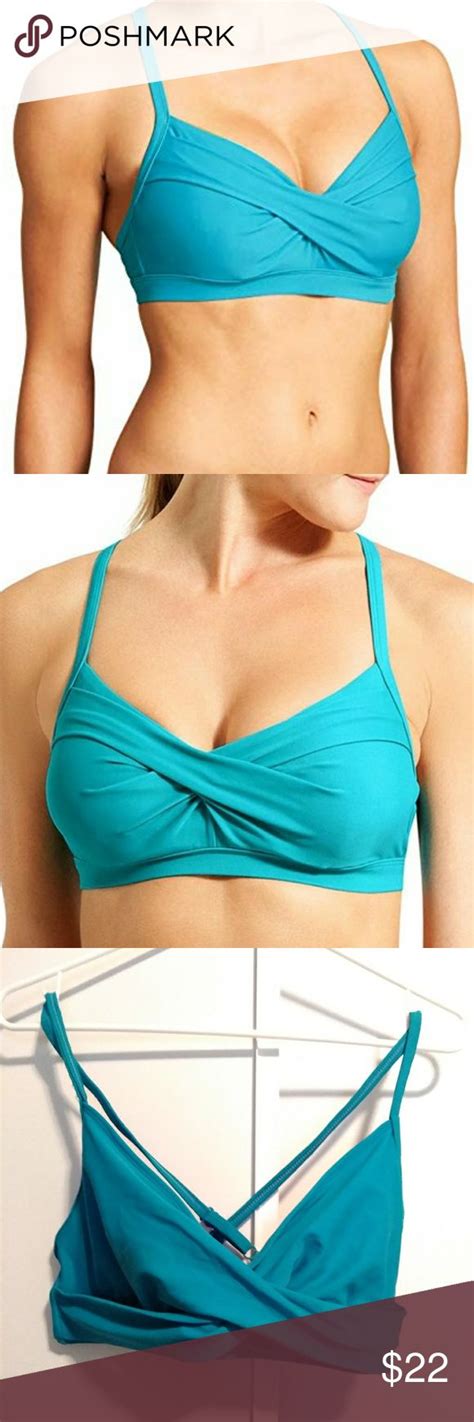 Athleta Twister Bikini Top 38b 36c Aqua Blue Bikini Tops Bikinis