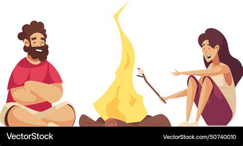 Campfire cartoon Royalty Free Vector Image - VectorStock