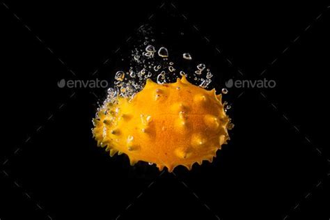 Kiwano Or Horned Melon Cucumis Metuliferus Detailed Skin Shoot