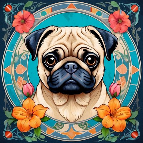 Pug Dog Portrait Art Print Free Stock Photo Public Domain Pictures