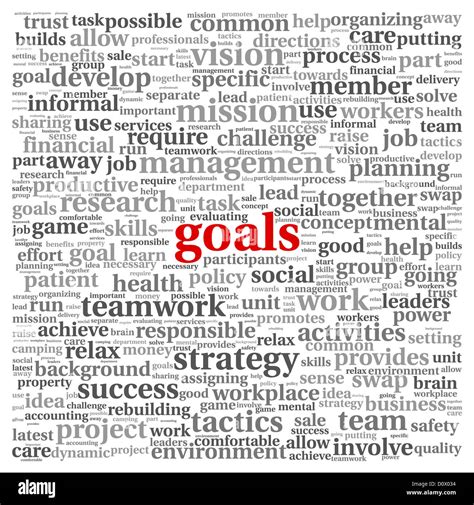 Goals In Project And Management Concept In Word Tag Cloud Stock Photo