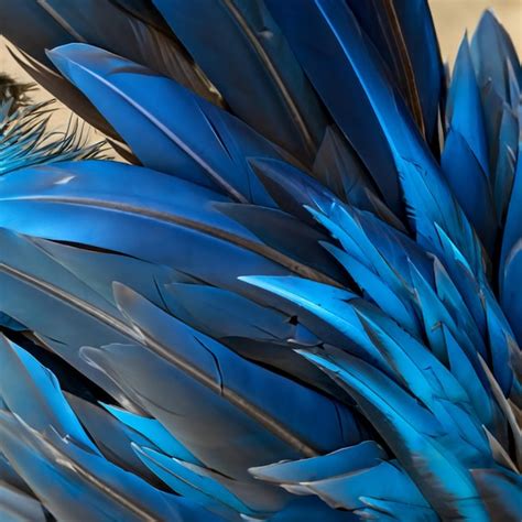 Premium AI Image | Blue grey and white feathers on the wing of a wild ...