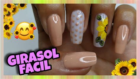 DECORACIÓN DE UÑAS FLOR AMARILLA GIRASOL NailArt By Andy YouTube