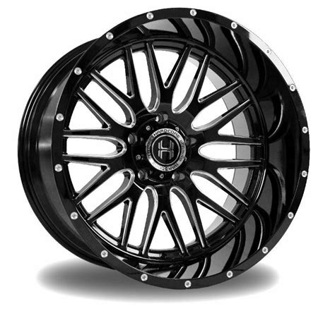 26x14 Black Milled Hardcore HC19 Vidar OffRoad Rims Wheels 8x165 1 8x6