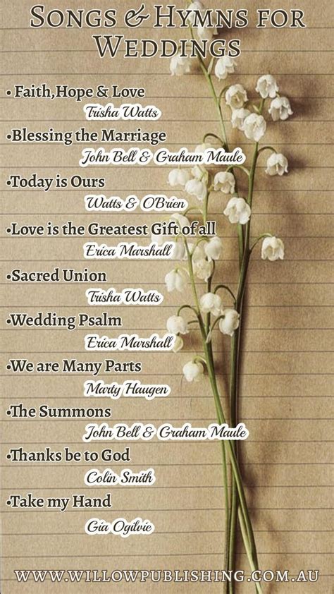 Songs & Hymns for Weddings | Willow Publishing | Wedding songs ...