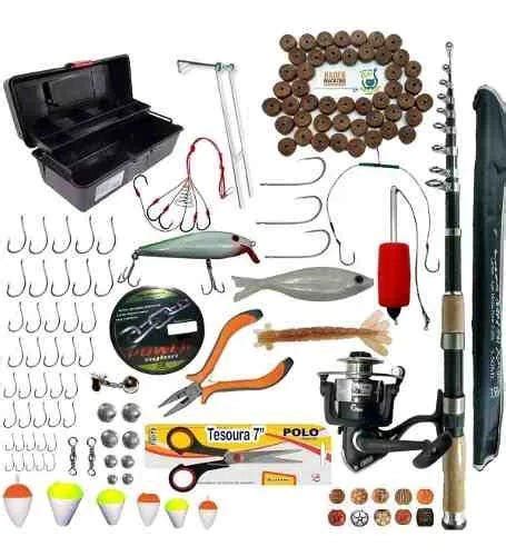 Kit De Pesca Praia Completo Vara Molinete Maleta Madeiramadeira