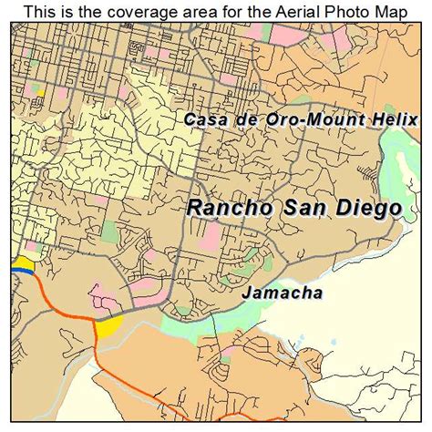 Aerial Photography Map Of Rancho San Diego Ca California