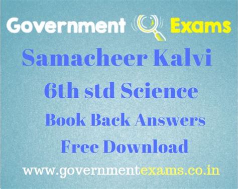 Samacheer Kalvi 6th Science Book Back Answers Guide