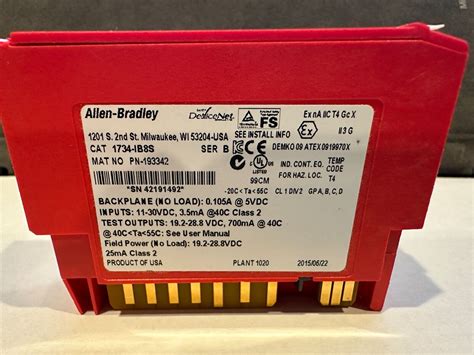 Allen Bradley 1734 IB8S Point Guard Digital I O Safety Module Series