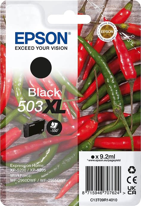 Epson Original Xl Tinte Chili Singlepack Schwarz Xl Xp Xp