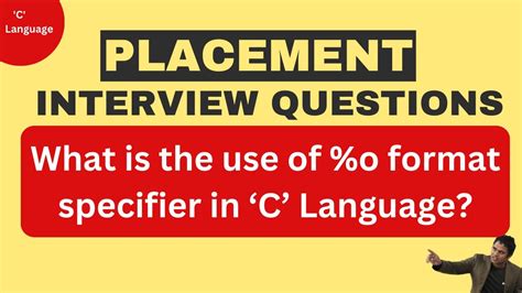 What Is The Use Of O Format Specifier In C Language Youtube