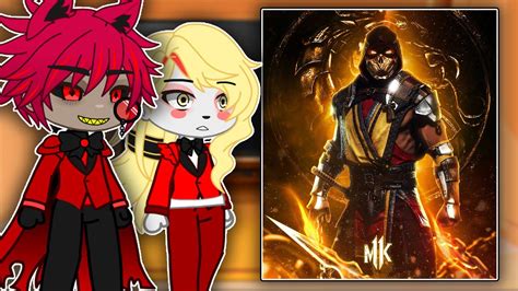 Hazbin Hotel React To Scorpion Mortal Kombat Gacha React Youtube