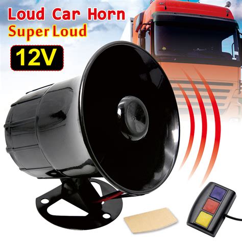 3 Tone Sound Loud Car Warning Alarm Police Fire Siren Air Bugle PA