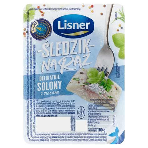 Lisner Śledzik na raz delikatnie solony z ziołami 100 g Zakupy online