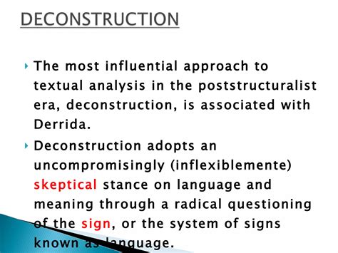 I Poststructuralism Deconstruction Ppt