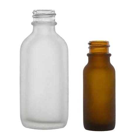 Frosted Glass Boston Round Bottles Us Plastic Corp