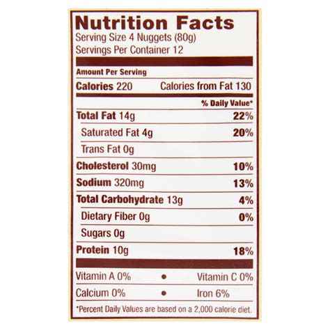 35 Chicken Nugget Nutrition Label - Labels For Your Ideas