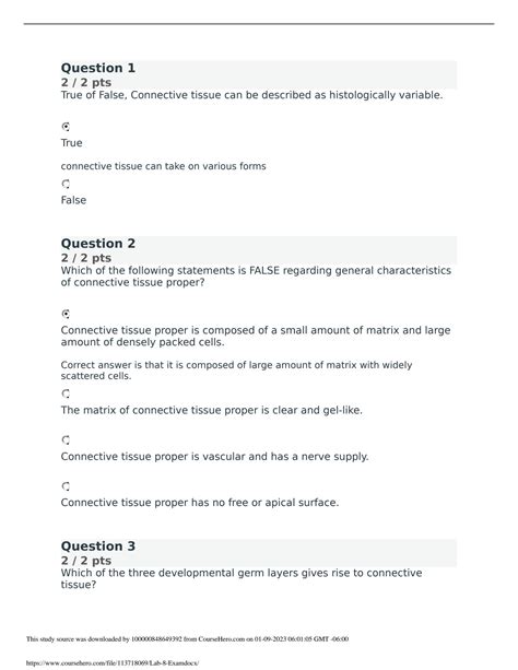 SOLUTION Bio 151 Lab 8 Exam Questions And Answers Essential Human