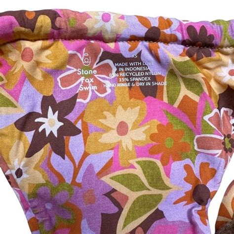 NWT Stone Fox Swim Bijou Bikini Bottom XS Retro Pop Floral EBay