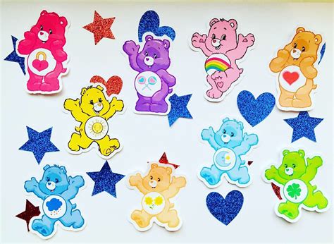 Care Bears Sticker Pack X9 Cute Vintage Matte Die Cut Etsy