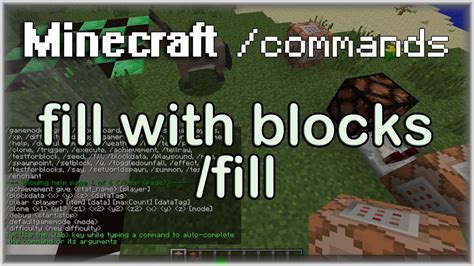 Minecraft Commands Fill Tutorial Youtube