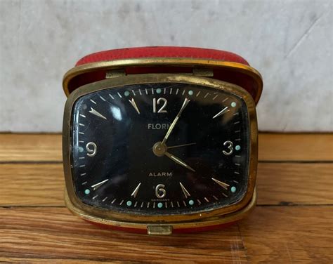 Vintage Red Florn Travel Alarm Clock Etsy