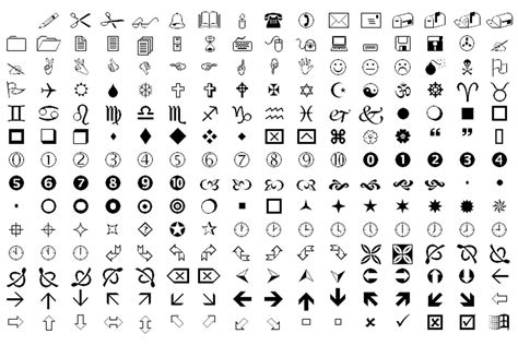 Wingdings Font List