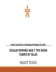 Paquete Tecnico De Escalado De Pantaloneta Pptx T Cnico Industrial