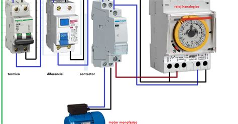 Esquemas El Ctricos Motor Monofasico Contactor Y Reloj Horario